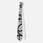 Black & Silver Abstract Interlocking Circles Tie