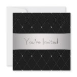 Black Silver Black Tie Corporate Party Personalized Invite