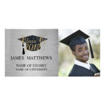 Black, Silver Class of 2012 Graduation Photo Card