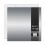 Black  Silver Modern Party Invitation Template