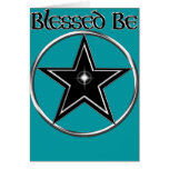 Black & Silver Pentacle Greeting Card