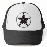 Black & Silver Pentacle with Inverted pentagram Trucker Hat