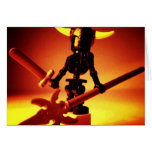 Black Skeleton with Viking Helmet Custom Minifig Card