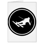 black ski skiing icon downhill card