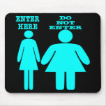 Black Skinny Fat Girl Enter Not mousepads