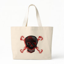 Black Skull & Bloody Cross Bones Canvas Bags