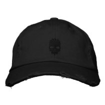 Black skull embroidered hats