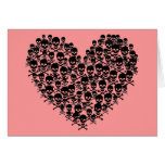 Black Skull Heart Greeting Card