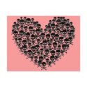 Black Skull Heart postcards