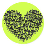 Black Skull Heart stickers