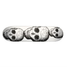 Black Skull. Skate Board Deck