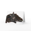 Black smoke cat Christmas cards