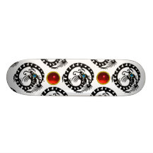 BLACK SNAKE  DRAGON ,Red Ruby Gemstones Skateboard