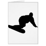 black snowboarding icon card