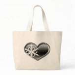 black snowflake heart bags