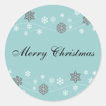 Black Snowflakes Holiday Stickers