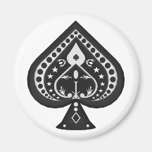Black Spades: Playing Cards Suit: Fridge Magnet