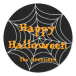 Black spider web halloween custom label gift tag stickers