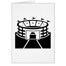 Black Sports Stadium Greeting Card
