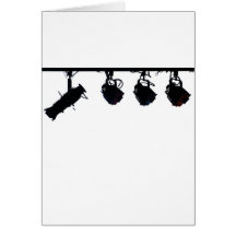 Black Stage Light Silhouettes Digital Camera Greeting Cards