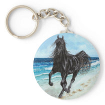 Black Stallion Arabian horse keychain