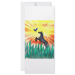 Black stallion horse rearing, flame grass rack cards