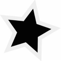 Black Star Bold White Outline