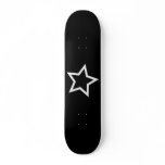 Black Star Bold White Outline skateboards