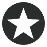 black star icon army round sticker