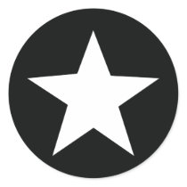 black star icon army round sticker