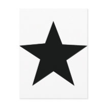 black star icon post card