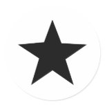 black star icon round stickers