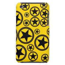 Black Stars in Circles on Gold iPod Touch Case-Mate Case