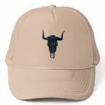 Black Steer Skull  Hat