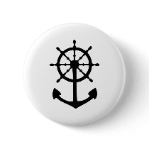 black steering wheel anchor icon pin