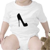 Black Stiletto Logo graphic by ShoeTease Rompers