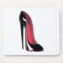 Black Stiletto Shoe Mouse Mat