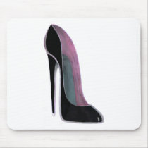 Black Stiletto Shoe Mouse Pads