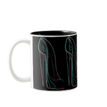 black stiletto shoe outline mug