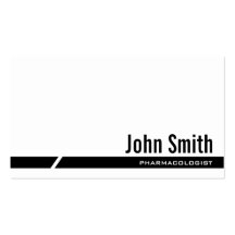 Black Stripe Pharmacologist Business Card