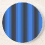 Black Stripes on Blue Drink Coasters