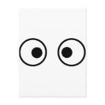 black stupid eyes post card