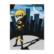 Black Suit Superhero Postcard