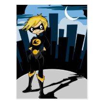 Black Suit Superhero Postcard