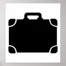Black Suitcase icon Poster