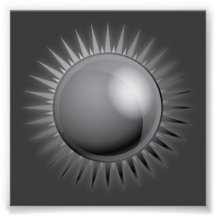 black-sun-vector BLACK GREY GRAY DARK METAL METALL Photographic Print