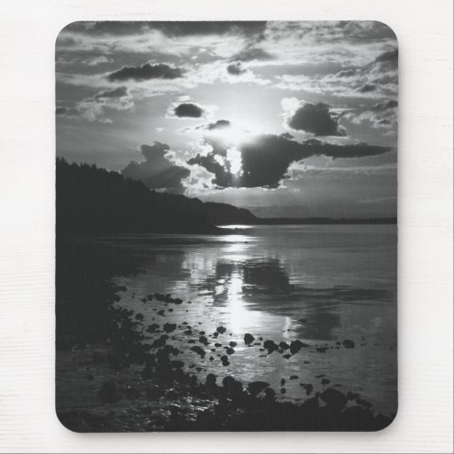 Black Sunset - Study in Monochrome Mousepad