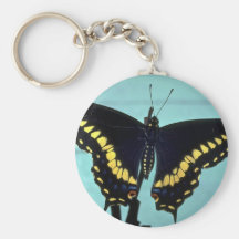 Black swallowtail butterfly key chain