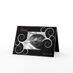 Black Swirl photo Birth Announcement cards