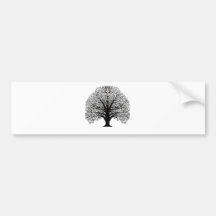 Black Swirl Tree Bumper Sticker
